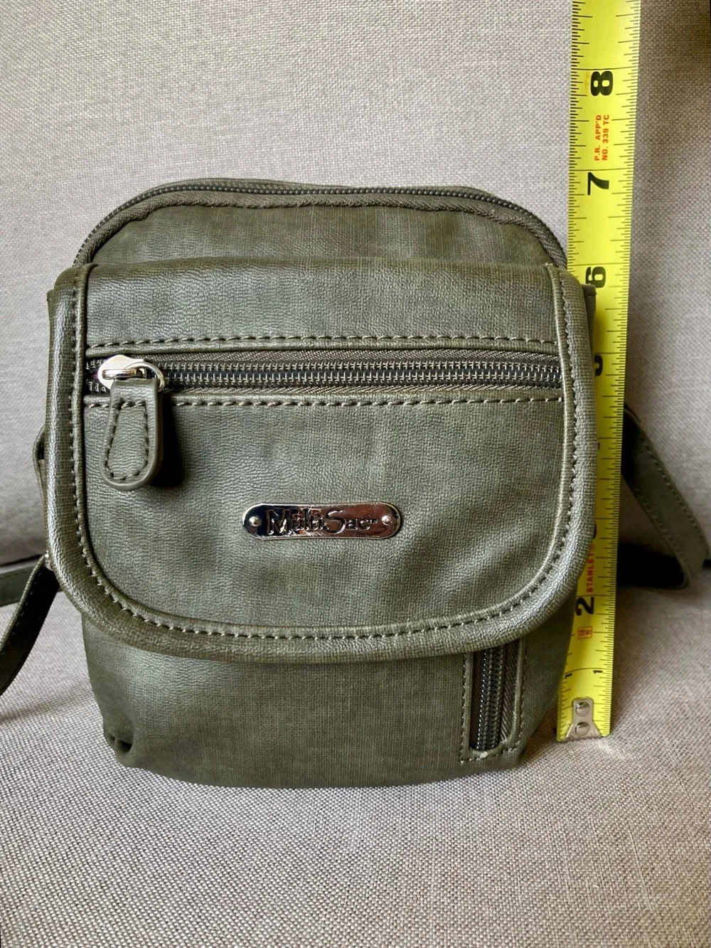MultiSac Olive Green Crossbody Bag Mini Organizer Travel Purse EUC